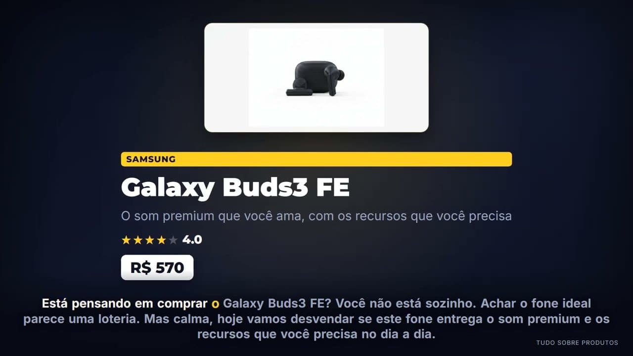 Capa do vídeo oficial: Galaxy Buds3 FE Vale a Pena? Review Completo do Novo Fone Samsung (2026)