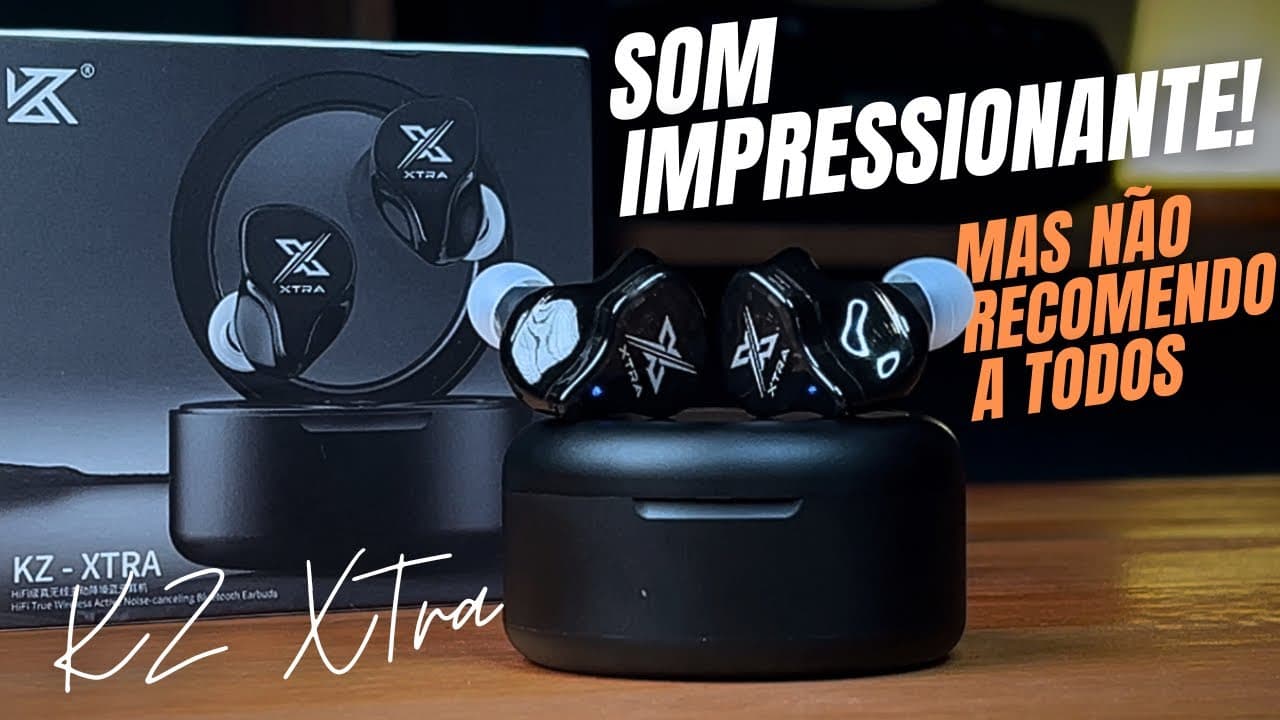 Thumbnail do vídeo Fone Bluetooth Nível PROFISSIONAL: KZ XTRA com CANCELAMENTO DE RUÍDO, modo GAMER e 8H🔋