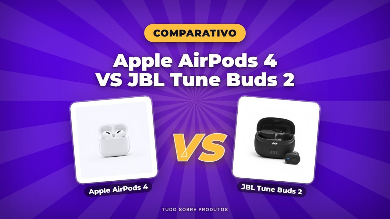 Capa do vídeo oficial: AirPods 4 vs JBL Tune Buds 2: O Melhor Fone de 2026?
