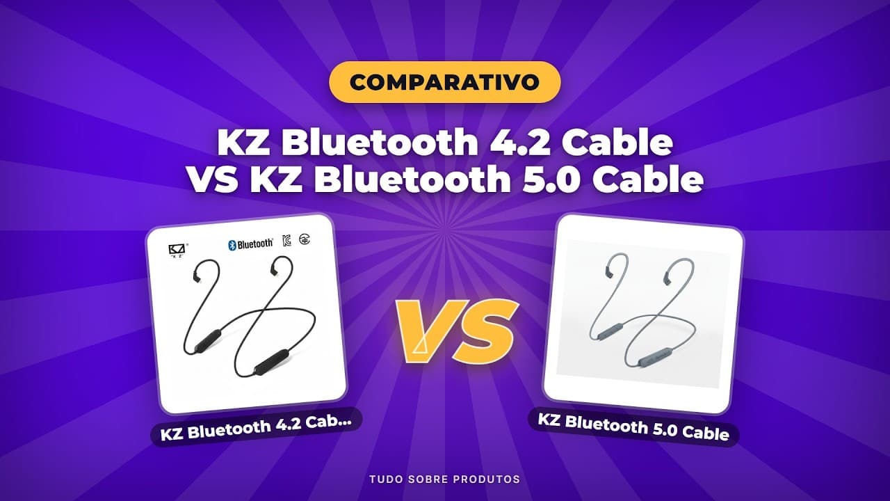 Capa do vídeo oficial: KZ Bluetooth 4.2 vs 5.0: Qual cabo vale a pena em 2026? | Comparativo!