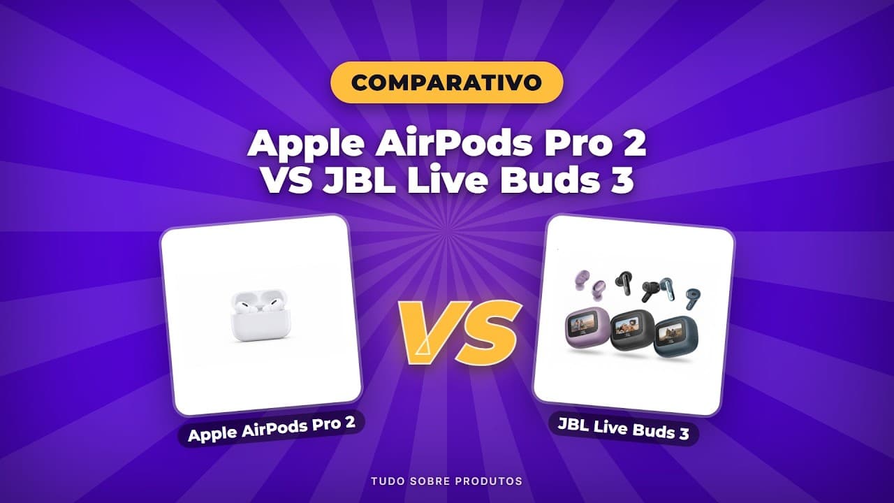 Capa do vídeo oficial: AirPods Pro 2 vs JBL Live Buds 3: O MELHOR Fone para 2026?
