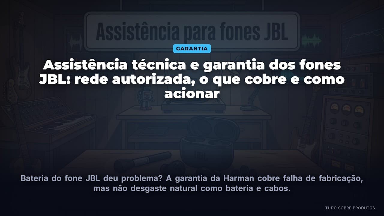 Capa do vídeo oficial: JBL: Garantia, Assistência e Como Acionar em 2026! Tudo sobre seus fones