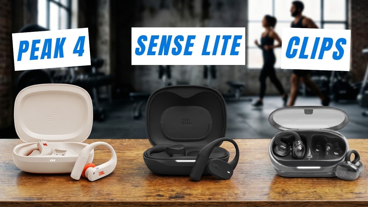 Thumbnail do vídeo Qual é o Melhor fone de Corrida da JBL? JBl Peak 4, Sense Lite ou Soundgear Clips?