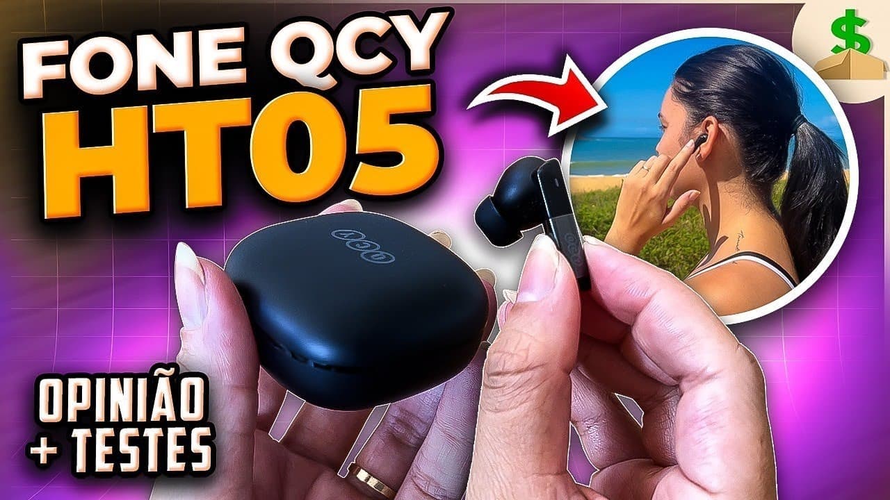 Thumbnail do vídeo TESTAMOS o MELHOR FONE QCY Custo Benefício! Avaliação QCY HT05: Fone de Ouvido Sem Fio com ANC!