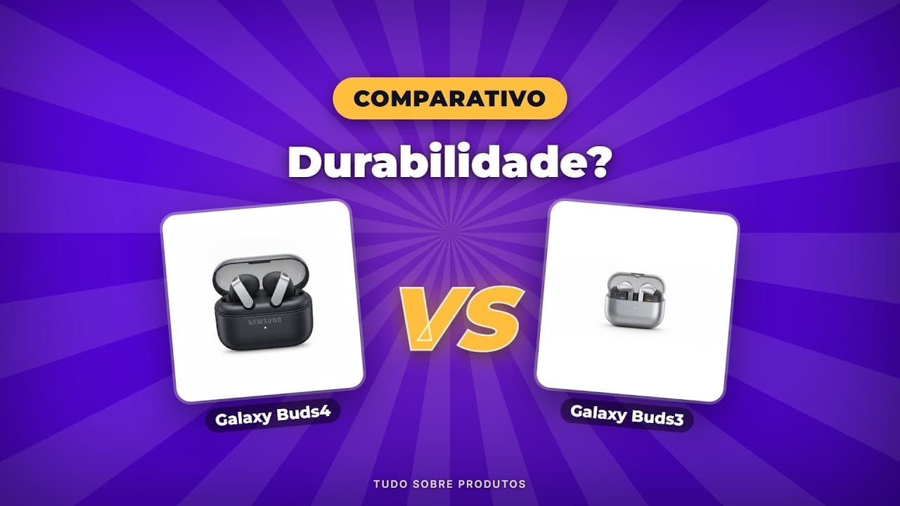 Capa do vídeo oficial: Galaxy Buds4 vs Buds3 (2026): Qual a Melhor Opção pra Você?