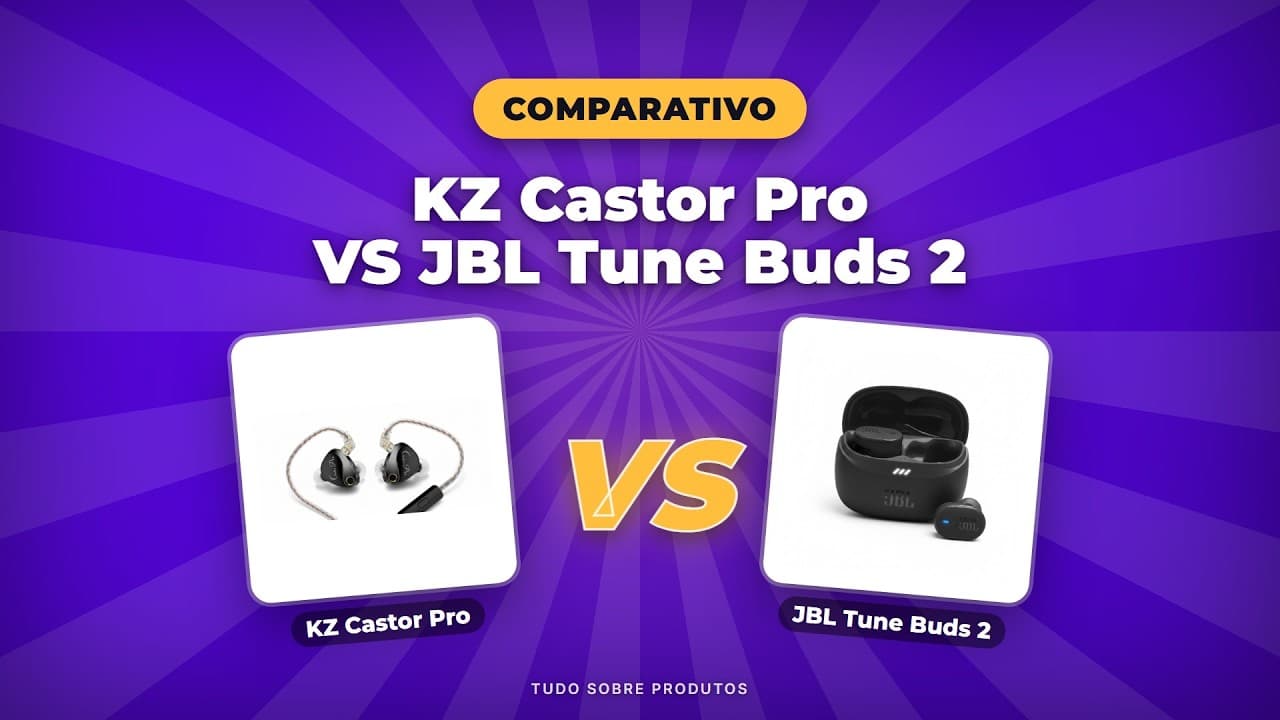 Capa do vídeo oficial: KZ Castor Pro vs JBL Tune Buds 2: Qual Fone Vale Mais a Pena em 2026?