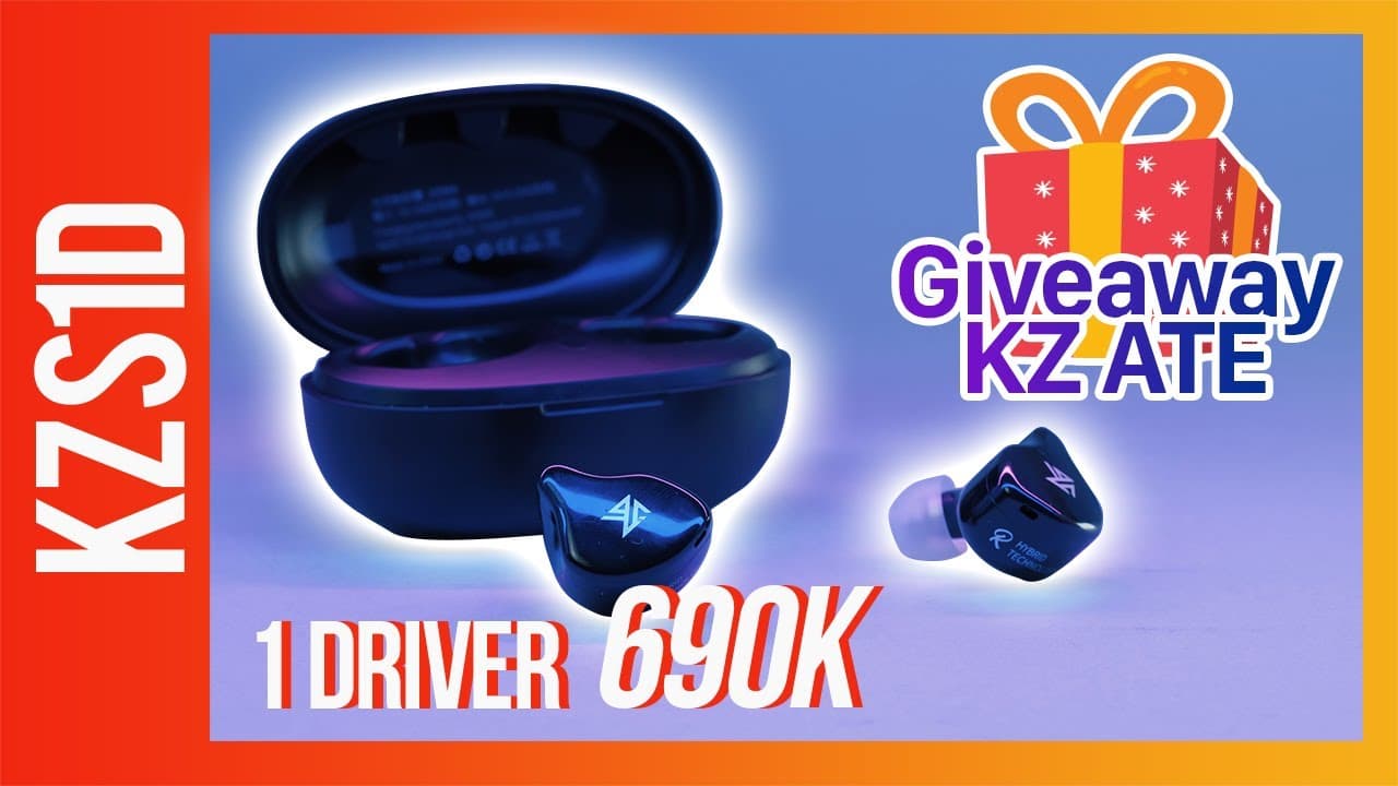 Thumbnail do vídeo [Audio Toys] GIVE AWAY KZ ATE và đánh giá True Wireless của KZ giá 690k!!! - KZ S1D