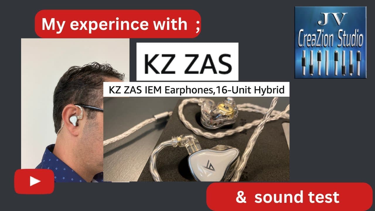 Thumbnail do vídeo KZ ZAS Earphones with 16-Unit / My Experience and sound test 👍