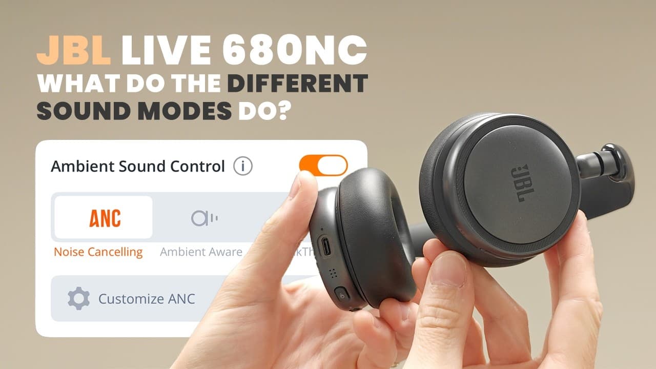 Thumbnail do vídeo JBL Live 680NC | ANC, Ambient Aware and TalkThru Explained