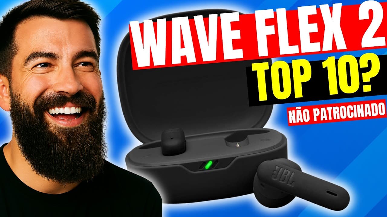 Thumbnail do vídeo REVIEW COMPLETA - Fone JBL Wave Flex 2: Ficou MELHOR, MAS...