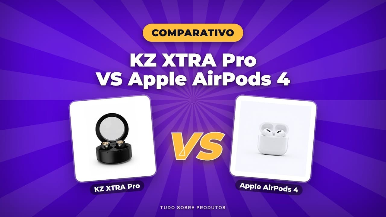 Capa do vídeo oficial: KZ XTRA Pro vs AirPods 4 (2026): O Melhor Fone para VOCÊ?