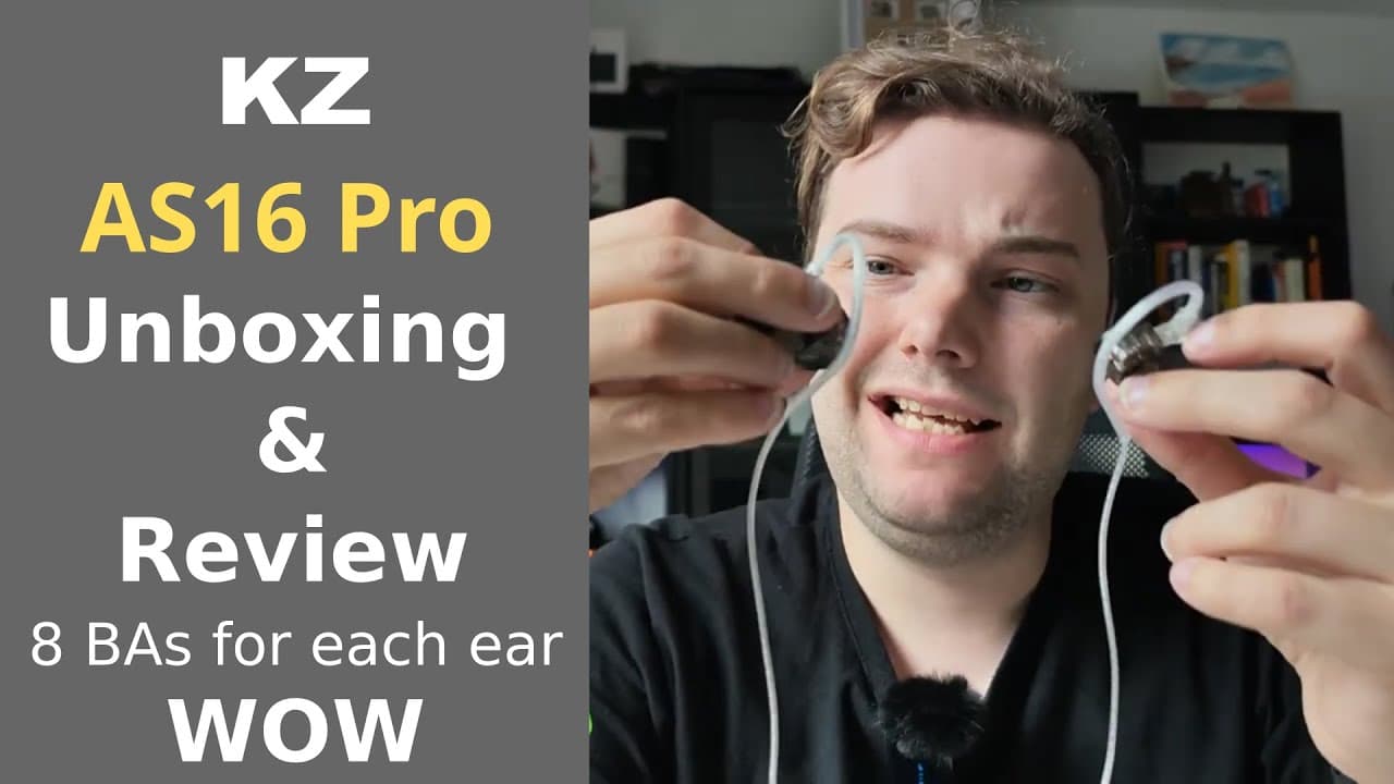 Thumbnail do vídeo KZ AS16 Pro - Unboxing & Review - 8 BA drivers for each ear - WOW