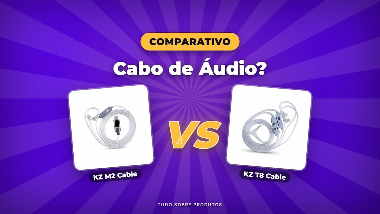 Capa do vídeo oficial: KZ M2 vs T8: Qual cabo é o MELHOR para seus fones em 2026?