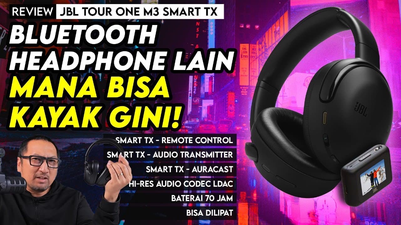 Thumbnail do vídeo Bluetooth Headphone yg Bisa Dengerin Lagu dari Kaset/CD/Radio: Review JBL Tour One M3 Smart TX