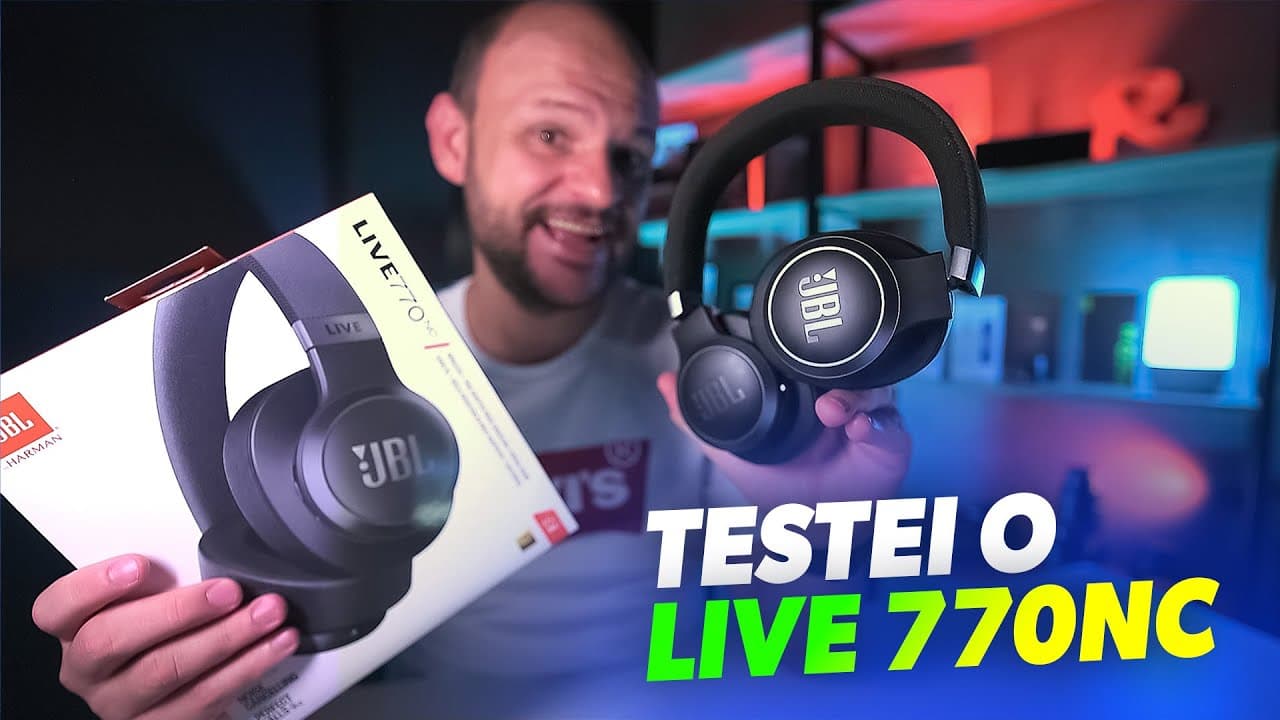 Thumbnail do vídeo NOVO FONE JBL Live 770NC ! Headphone com ANC - Over Ear