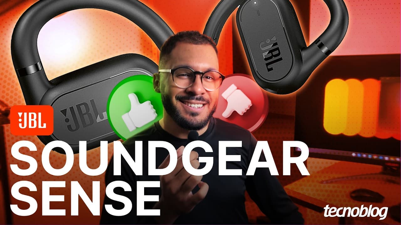 Thumbnail do vídeo JBL Soundgear Sense vale a pena? Mostramos os PRÓS E CONTRAS