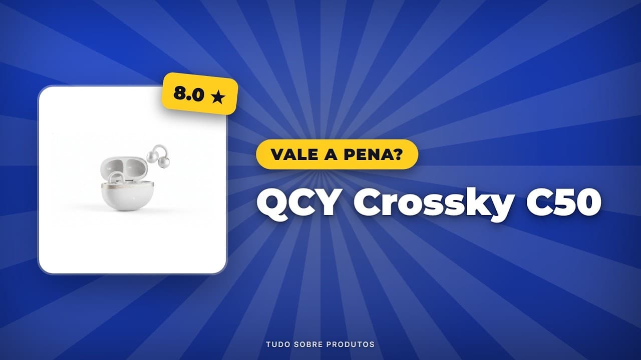 Capa do vídeo oficial: QCY Crossky C50: Análise COMPLETA! O fone ideal em 2026?