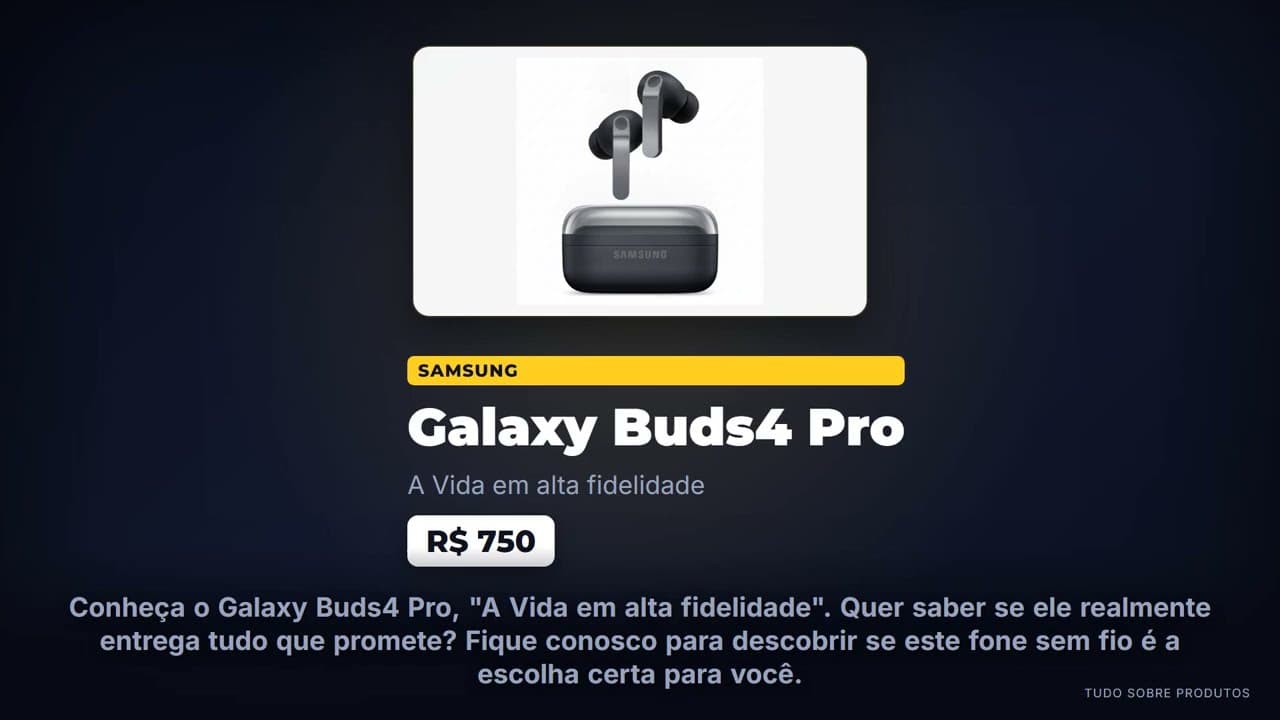 Capa do vídeo oficial: 🎧 Galaxy Buds4 Pro vale a pena em 2026?
