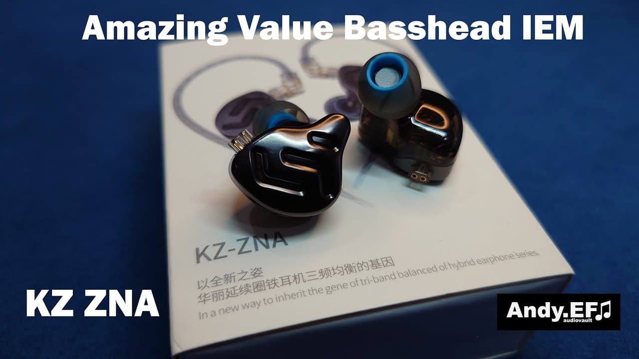 Thumbnail do vídeo IEMs Review. KZ ZNA