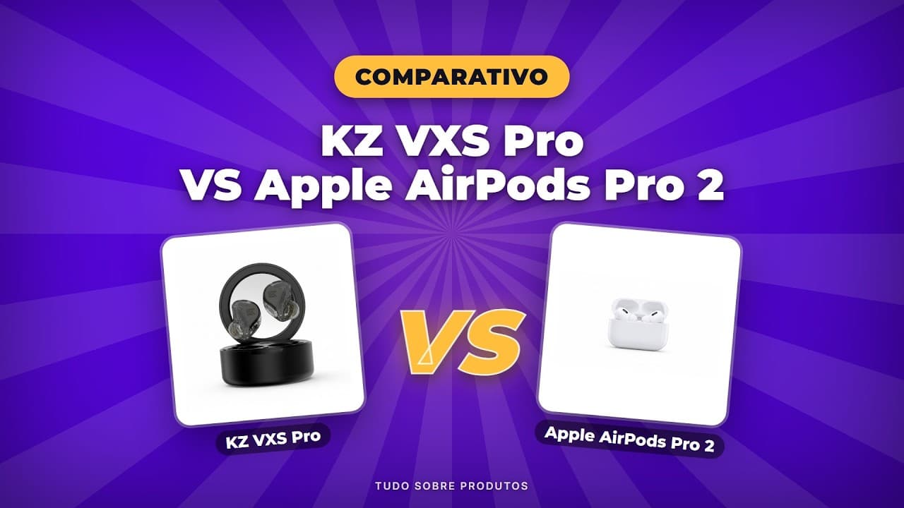 Capa do vídeo oficial: AirPods Pro 2 ou KZ VXS Pro? Comparativo COMPLETO para 2026!