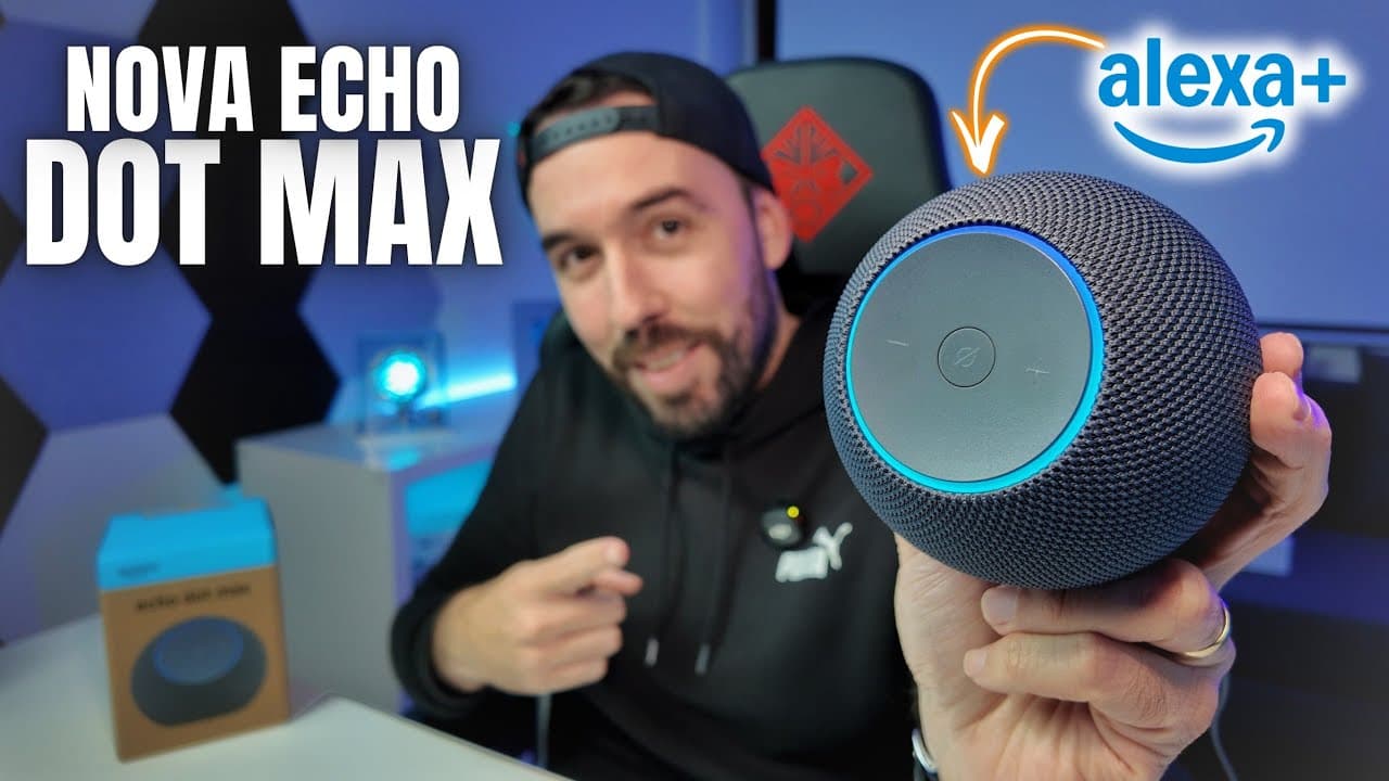 Thumbnail do vídeo NOVA ALEXA CHEGOU NO BRASIL - ECHO DOT MAX CRESCEU, MELHOROU, E...