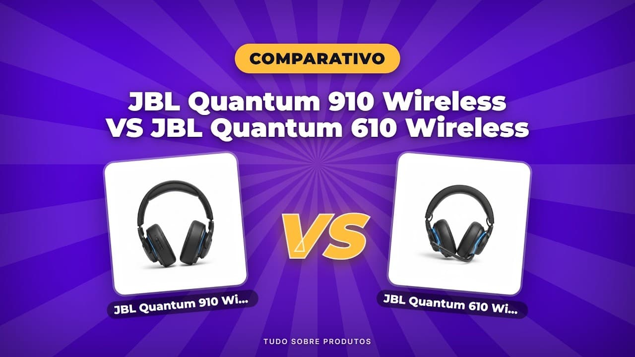 Capa do vídeo oficial: JBL Quantum 910 vs 610 Wireless: Qual o melhor pra você em 2026?