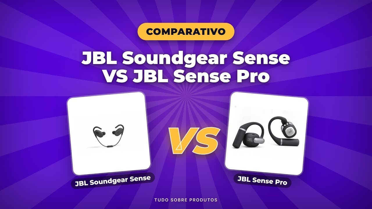 Capa do vídeo oficial: JBL Soundgear Sense vs Sense Pro: O Comparativo Definitivo (2026)