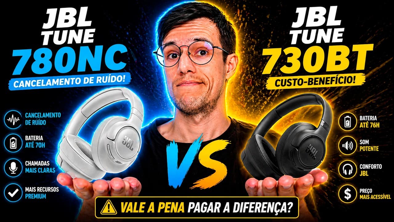 Thumbnail do vídeo JBL Tune 780NC ou 730BT: Vale a pena pagar a diferença?