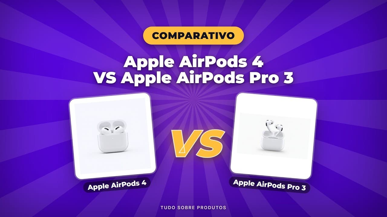 Capa do vídeo oficial: AirPods 4 vs AirPods Pro 3 (2026): Qual ESCOLHER? Comparativo COMPLETO!