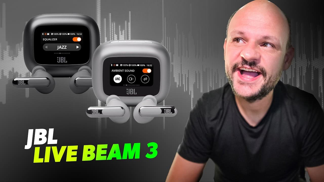 Thumbnail do vídeo JBL LIVE BEAM 3 é bom e  vale a pena?: O Fone de ouvido Hi-Fi que VEIO para ficar - Review / Análise