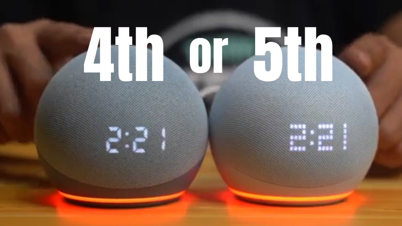Thumbnail do vídeo Amazon Alexa Echo dot 4th generation vs Alexa Echo dot 5th generation Quick comparison.