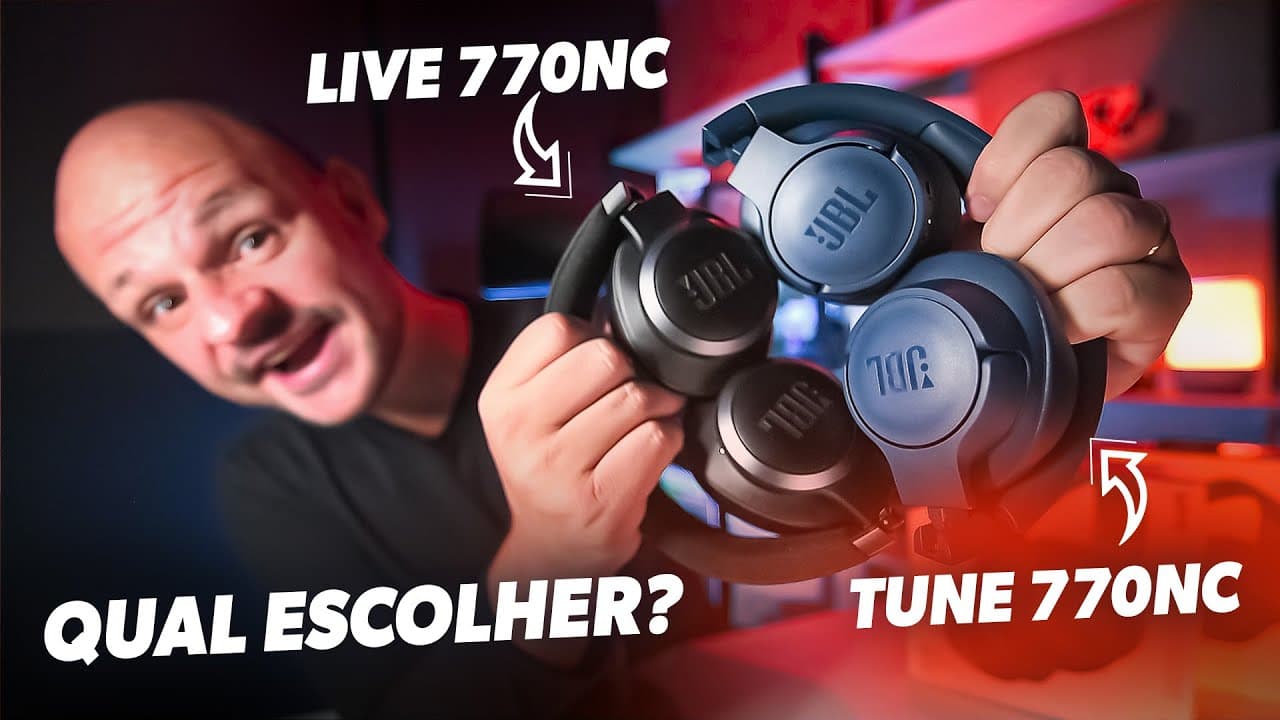 Thumbnail do vídeo JBL Live 770NC vs Tune 770NC - Qual melhor Headphone Over Ear