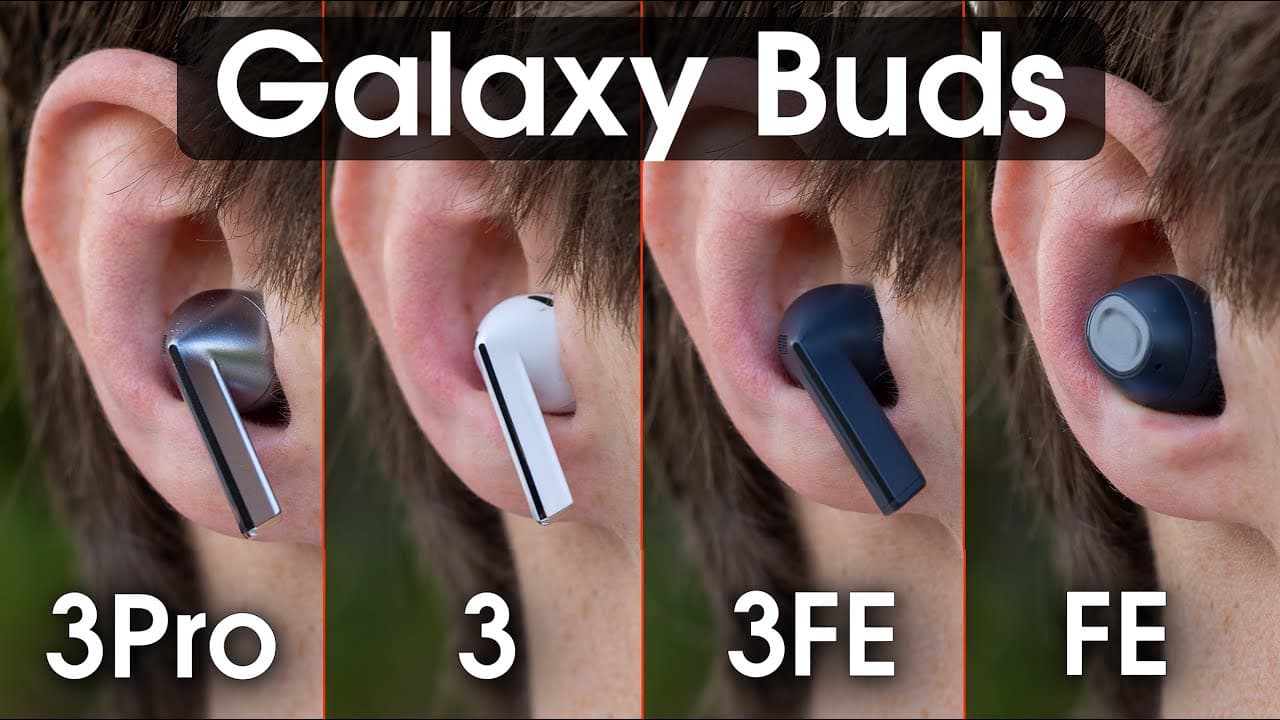 Thumbnail do vídeo Galaxy Buds 3 FE vs Galaxy Buds3 PRO vs Galaxy Buds FE vs Galaxy Buds 3 | Ultimate Comparison