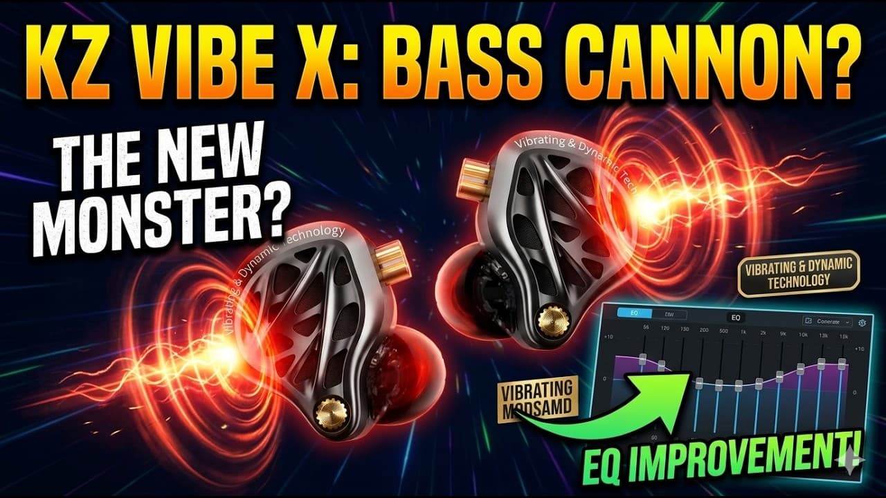 Thumbnail do vídeo KZ Vibe X Review + Best EQ Settings! The Bass Cannon Reborn?