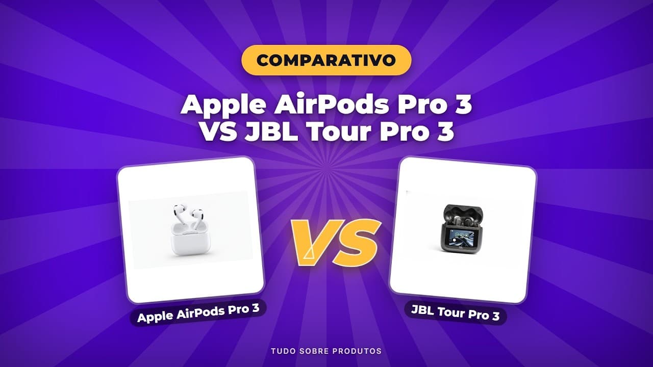 Capa do vídeo oficial: Fone Premium 2026: AirPods Pro 3 x JBL Tour Pro 3 | Comparativo!