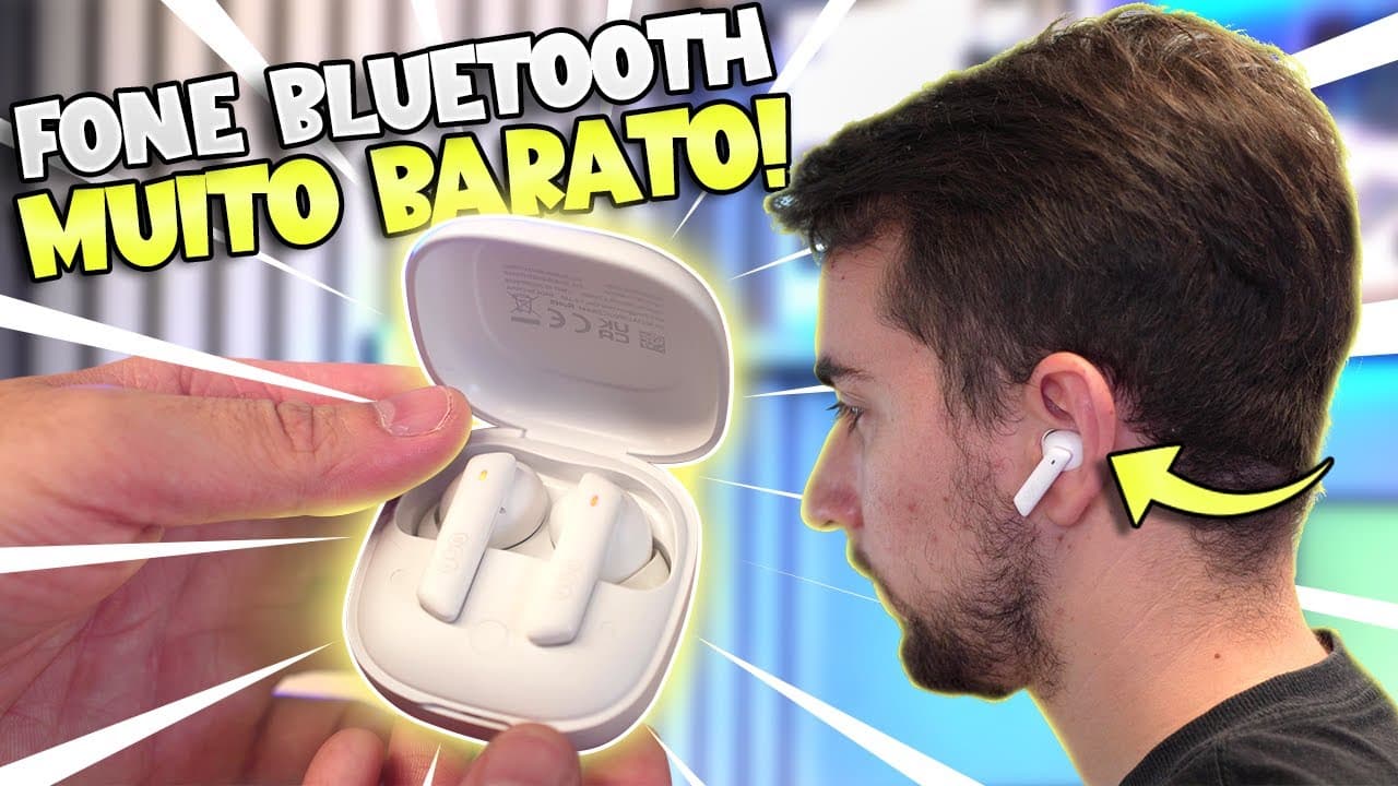 Thumbnail do vídeo FONE BLUETOOTH BARATO com CANCELAMENTO ATIVO DE RUÍDO! QCY HT05