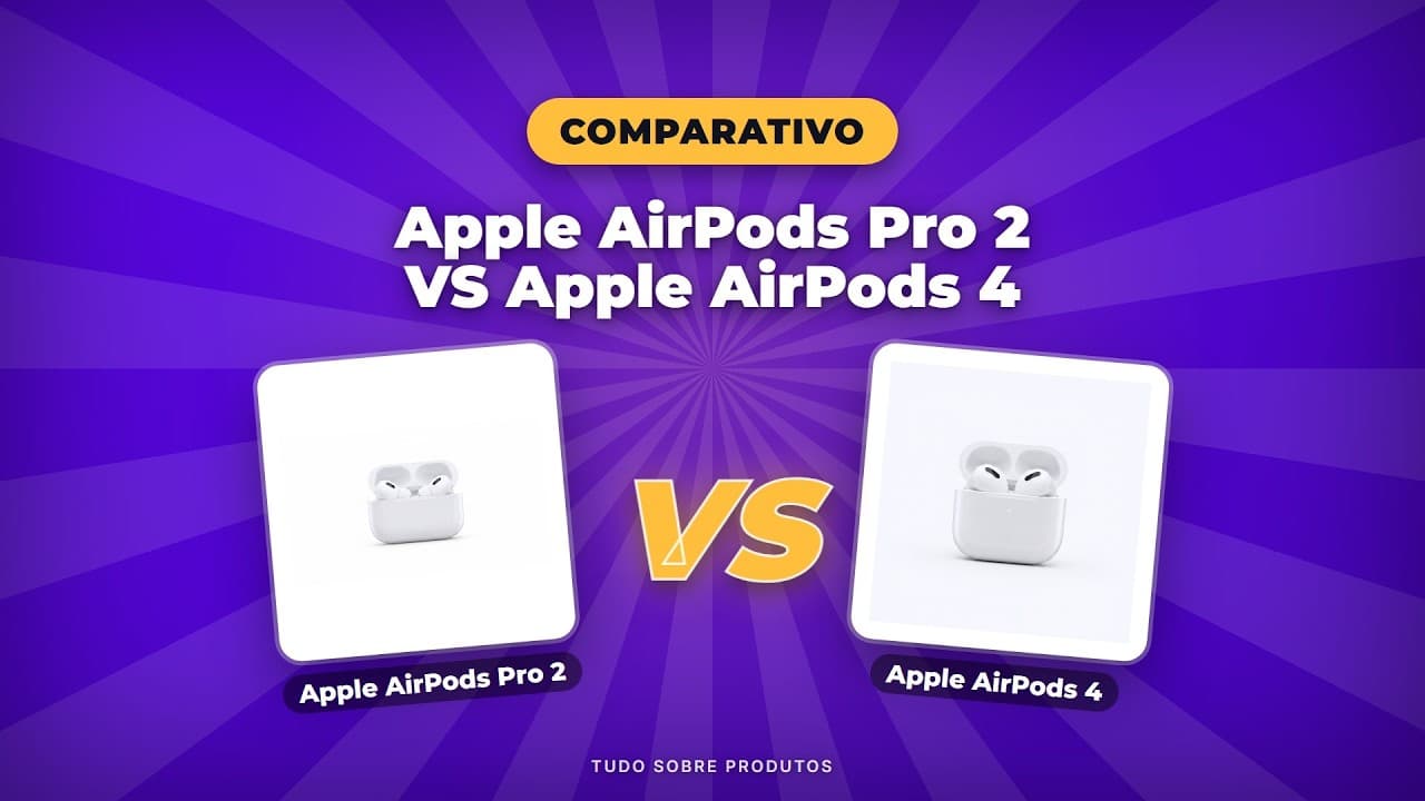 Capa do vídeo oficial: AirPods Pro 2 ou AirPods 4? O Comparativo COMPLETO (2026)