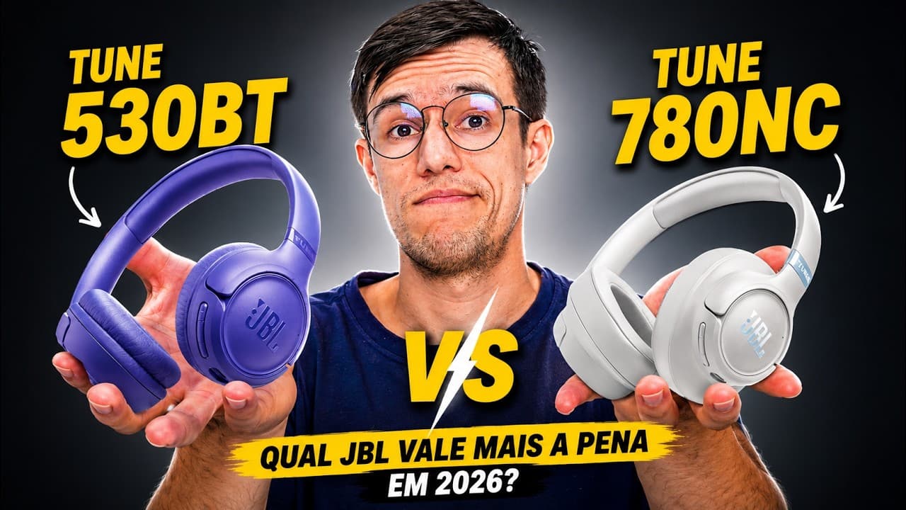 Thumbnail do vídeo Não gaste na JBL errada! Comparativo definitivo Tune 780NC vs Tune 530BT