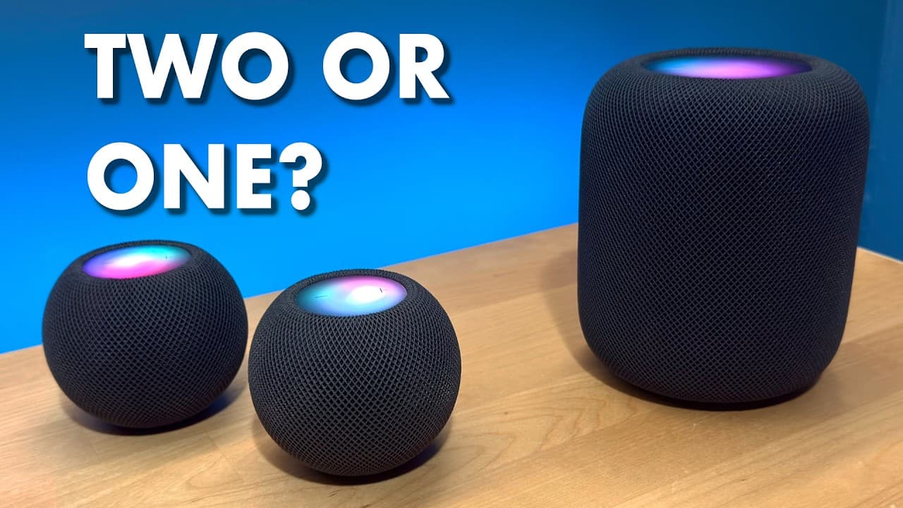 Thumbnail do vídeo Which Sounds Better: 2 HomePod Mini or 1 HomePod?