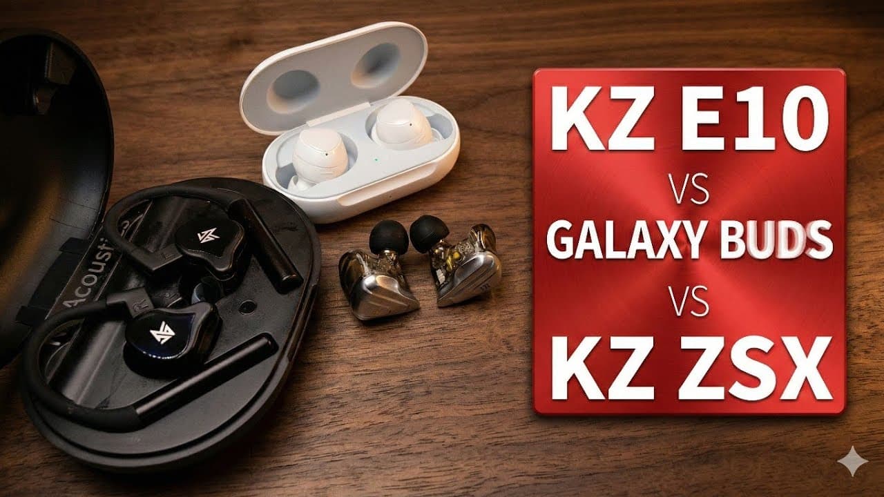 Thumbnail do vídeo KZ E10 & Galaxy Buds & KZ ZSX - Review