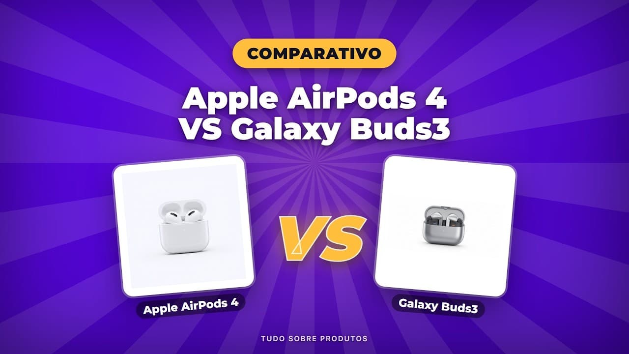 Capa do vídeo oficial: AirPods 4 vs Galaxy Buds3: O Melhor Fone TWS para 2026?