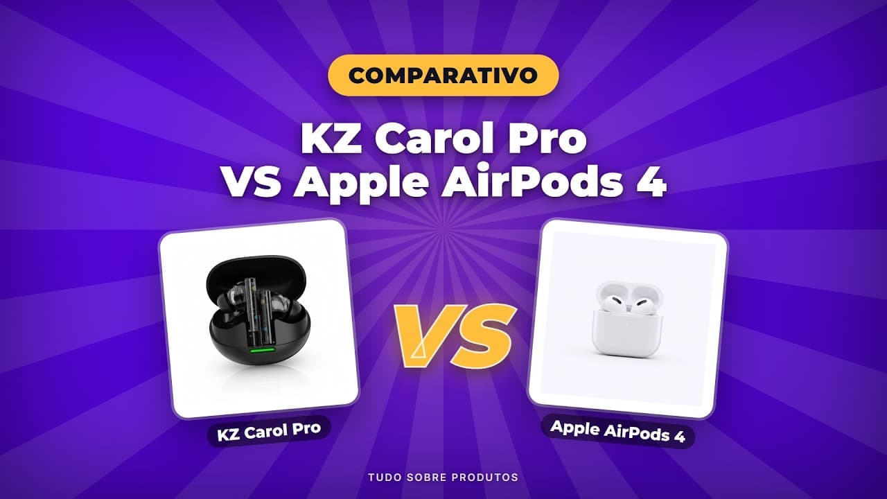 Capa do vídeo oficial: KZ Carol Pro vs AirPods 4: O Duelo de Fones Definitivo (2026)!