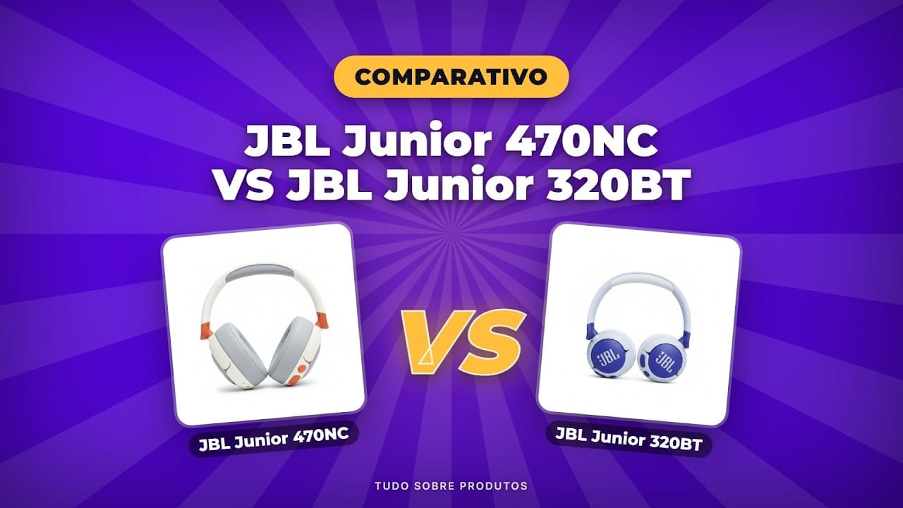 Capa do vídeo oficial: JBL Junior 470NC x 320BT: Comparativo COMPLETO para 2026!