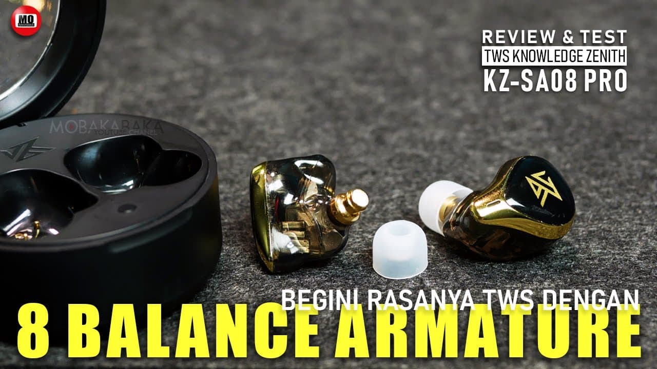 Thumbnail do vídeo TWS Knowledge Zenith KZ-SA08 PRO Review Indonesia