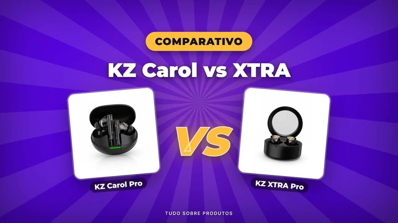Capa do vídeo oficial: Comparativo ficha (wide): KZ Carol Pro x KZ XTRA Pro