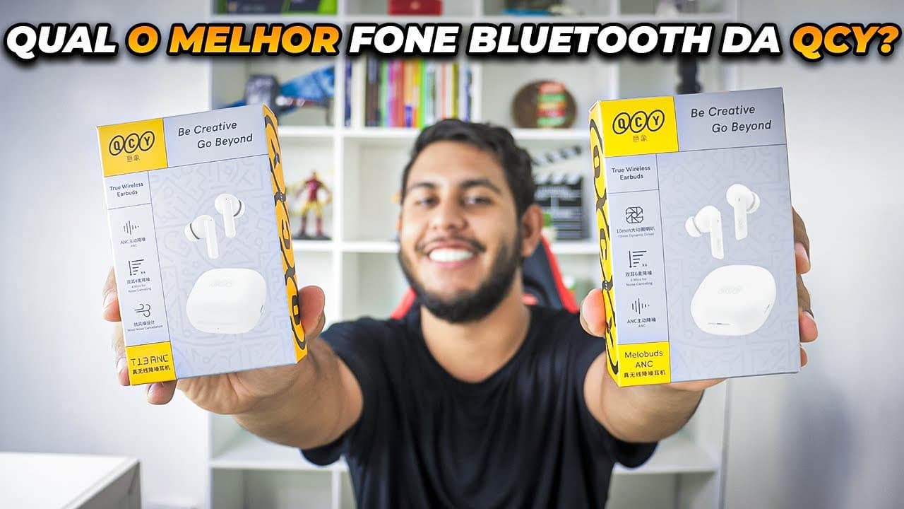 Thumbnail do vídeo QCY T13 ANC vs QCY HT05 MELOBUDS! Comparativo completo ⚔️