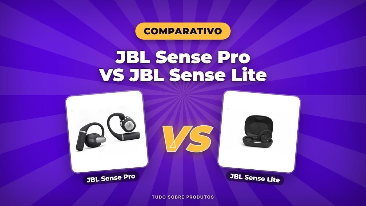 Capa do vídeo oficial: JBL Sense Pro x Sense Lite: Qual o MELHOR fone em 2026?