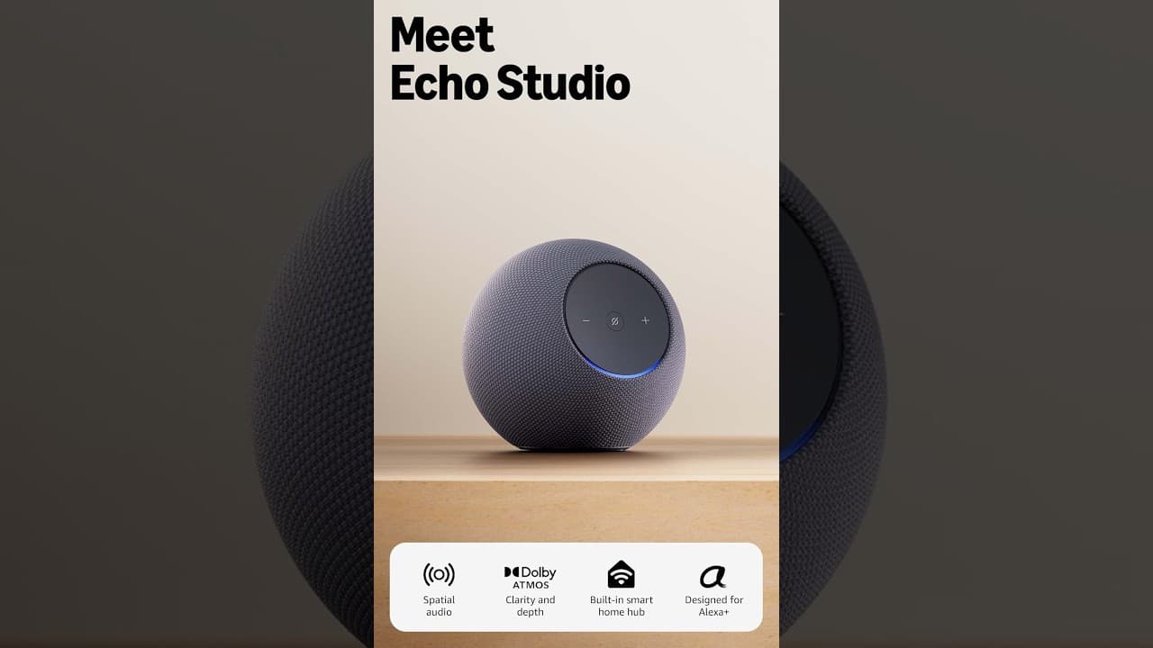 Thumbnail do vídeo Review: Amazon Echo Studio – Dolby Atmos & Immersive Spatial Audio