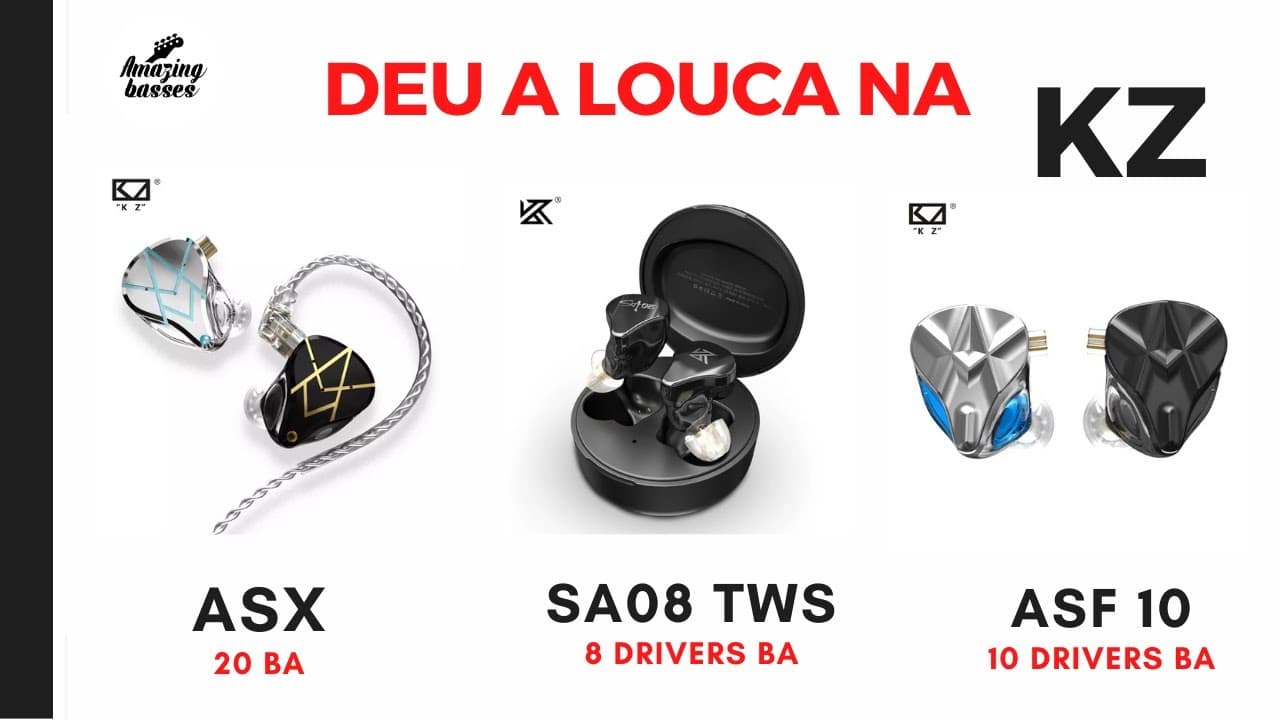 Thumbnail do vídeo 20 drivers em um In-ear - KZ ASX - KZ ASF - KZ SA08 - Um loucura