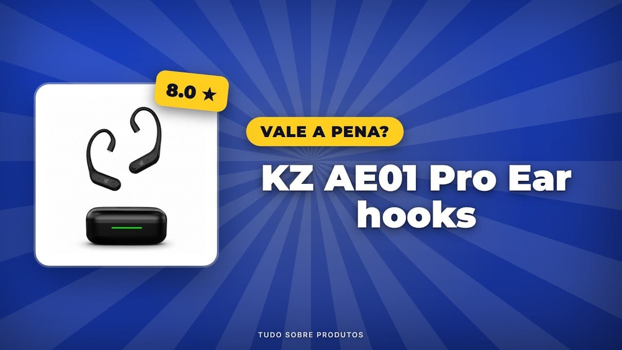 Capa do vídeo oficial: KZ AE01 Pro Ear hooks: Vale a Pena em 2026? Análise Completa!